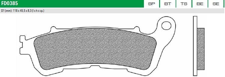 FD0385TS1 ημιμεταλλικό τακάκι της ιταλικής NEWFREN F388